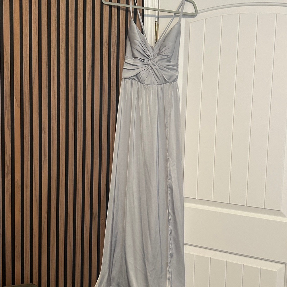 Chic Silver Evening Gown